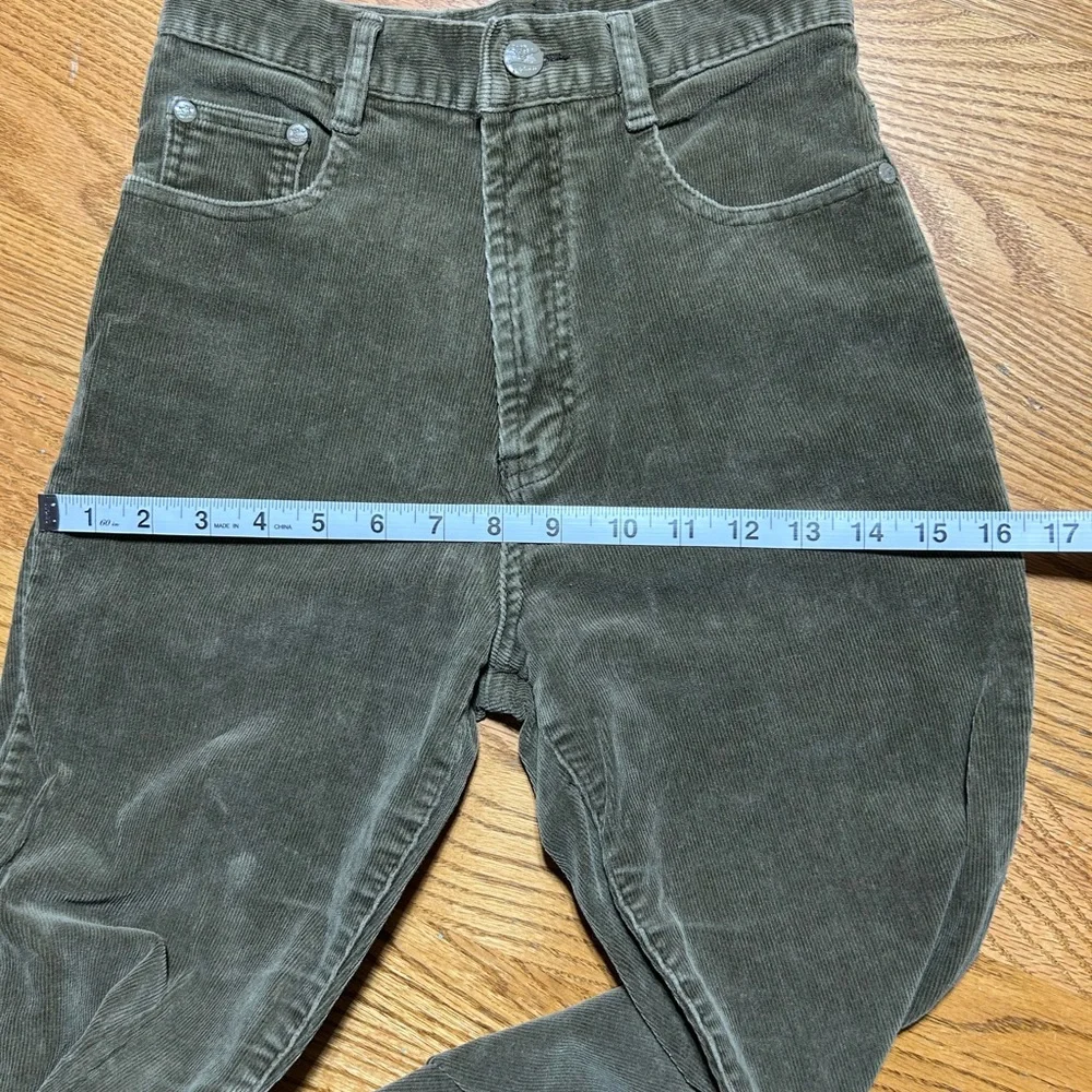 Vintage Women's Hao Jun Olive HR Corduroy Flare Pants Size 26 - Picture 6 of 9